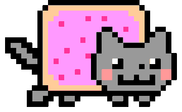 Anti-immigration Nyan Cat racing along track